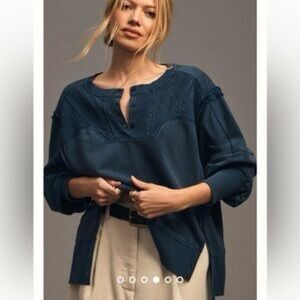 Women's Blue Long Sleeve Top